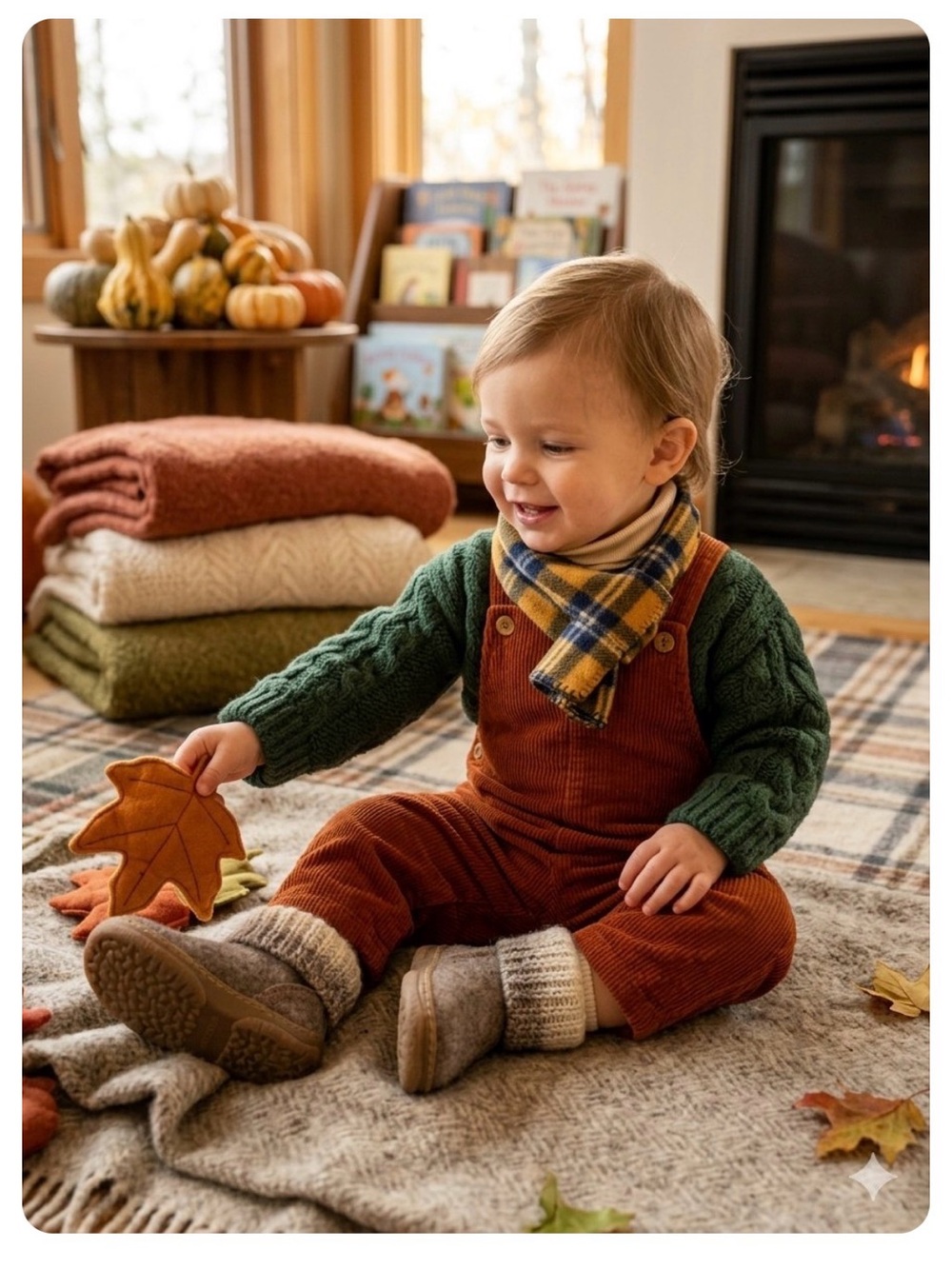 Haflinger Fidelius Yuki children’s Tan Brown Wool slipper Boots with Cream Cuff